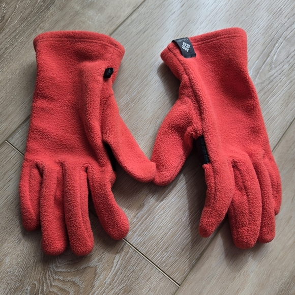 Vibrant Coral Red Orange Full Zip Omniwind block Lg jacket w/hood & Md Gloves - Picture 14 of 17